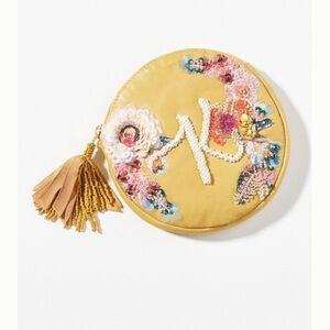 Anthropologie Embellished Leather Pouch “K” Anna Harlow